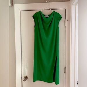 Green midi dress with slit